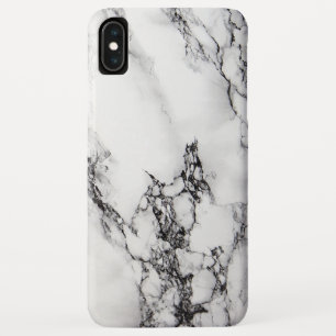 Gray White Marble Stone Black Crack iPhone XS Max Case