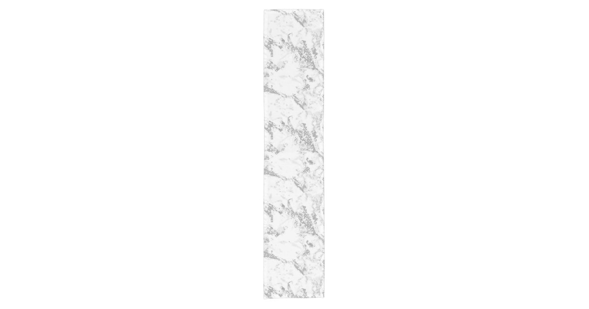 Gray White Marble Stone Pattern Table Runner | Zazzle