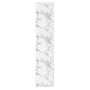 Gray White Marble Stone Pattern Table Runner