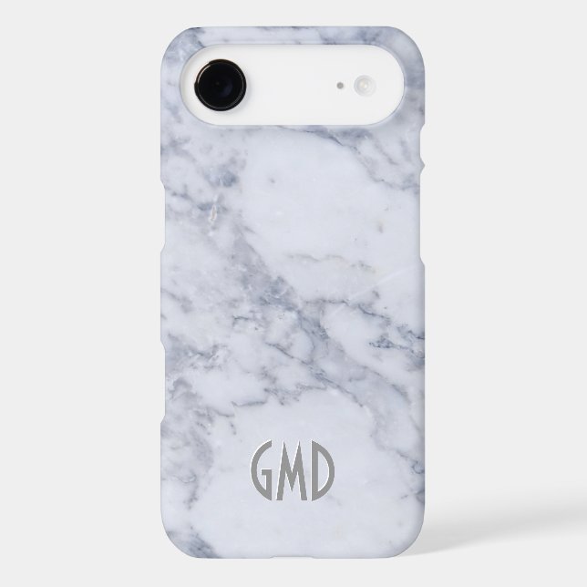 Gray & White Marble Stone Print Case-Mate iPhone Case (Back)