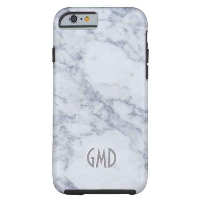 Gray & White Marble Stone Print Case-Mate iPhone Case (Back)