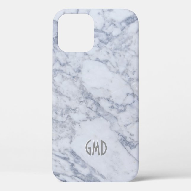 Gray & White Marble Stone Print Case-Mate iPhone Case (Back)