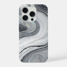 Gray White Marble Swirl Holographic Luxury