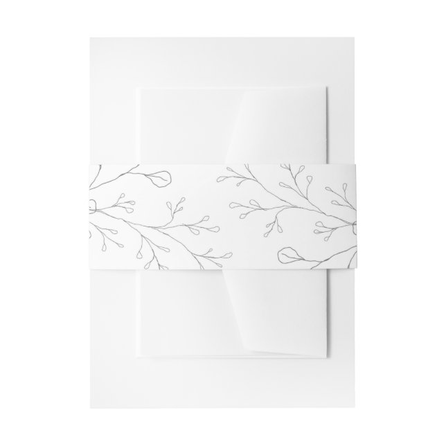 Gray & White Minimalistic Wedding Invitation Belly Band (Front Example)