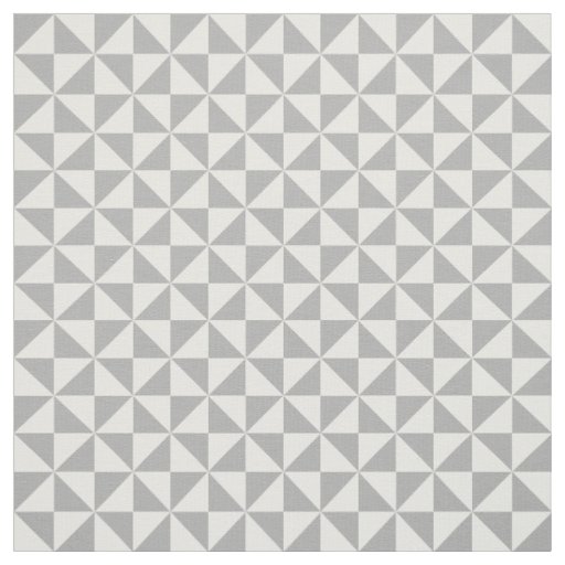 Gray White Modern Triangles Pattern Fabric