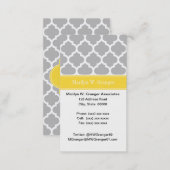 Gray White Moroccan #5 Pineapple Name Monogram Business Card (Front/Back)