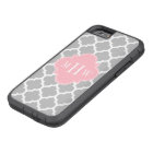 Gray White Moroccan #5 Pink 3 Initial Monogram