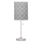 Gray white moroccan lattice pattern table lamp (Left)