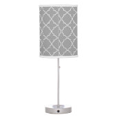 Gray white moroccan lattice pattern table lamp (Back)