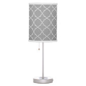 Gray white moroccan lattice pattern table lamp (Right)