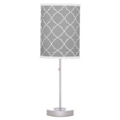 Gray white moroccan lattice pattern table lamp (Front)
