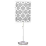 Gray White Moroccan Quatrefoil Pattern #5 Table Lamp at Zazzle