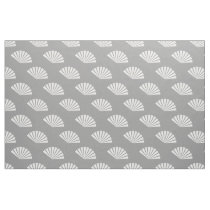 Gray white paper fans oriental pattern fabric