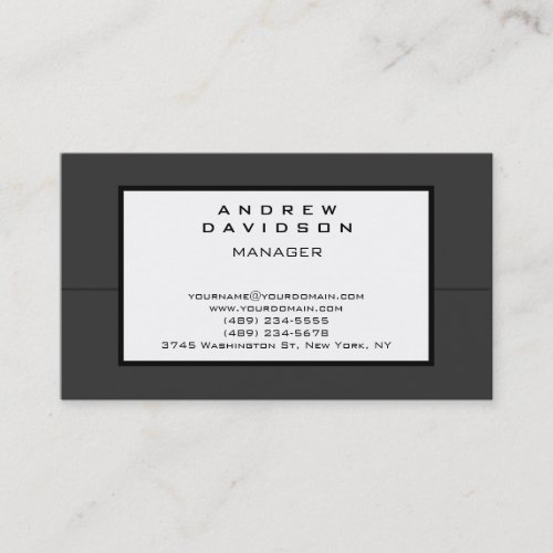 Gray White Pattern Plain Stylish Business Card