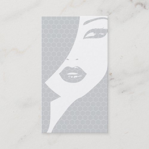 GRAY &amp; WHITE PATTERNED GIRL Business Card