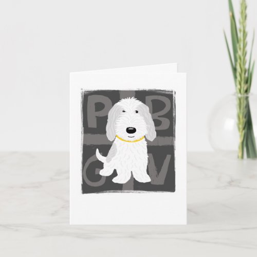 Gray  White PBGV Card