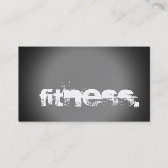 Gray White Personal Trainer Fitness Business Card (Front)