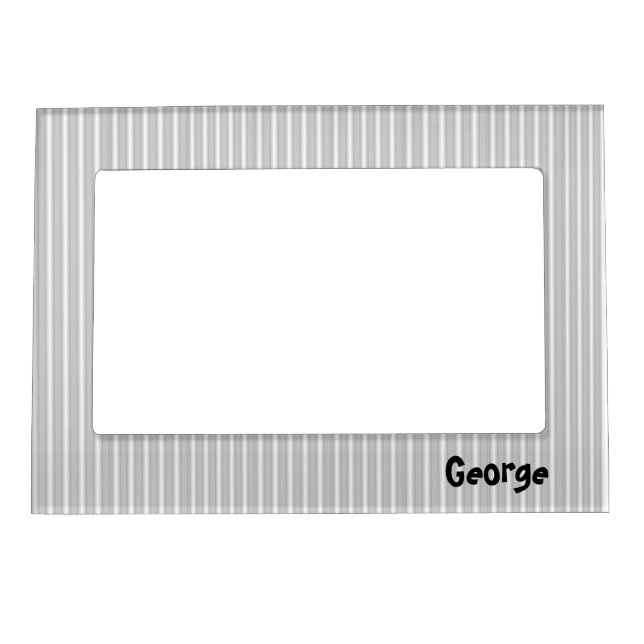 Gray White Pin Stripe Magnetic Frame (Front)