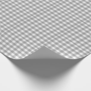 Gray White Plaid Gingham Country Farmhouse Simple Wrapping Paper
