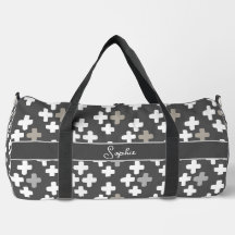 Gray & White Plus Large Duffel Bag