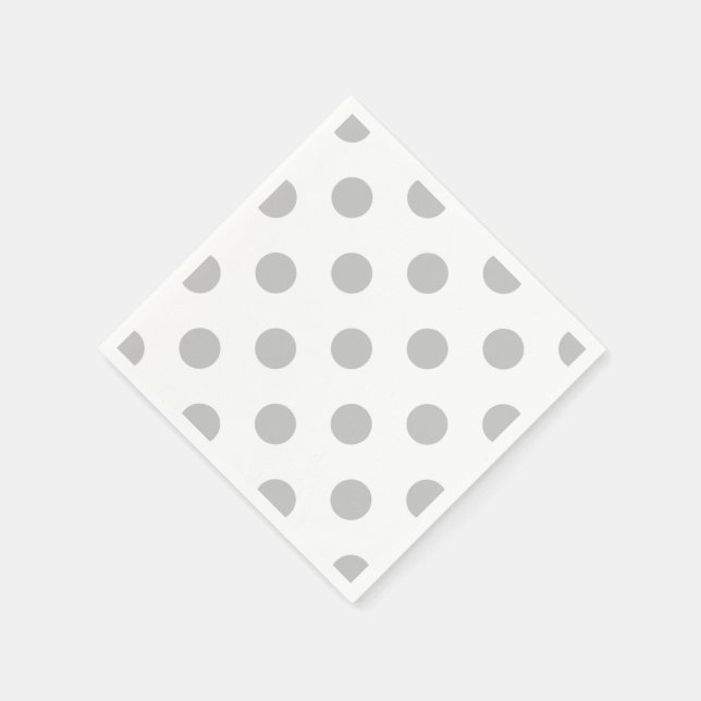 Gray & white polka dot cocktail napkins (Corner)