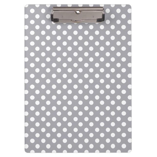 Gray white polka dots clipboard (Front)