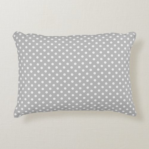 Gray White Polka Dots Pattern Accent Pillow
