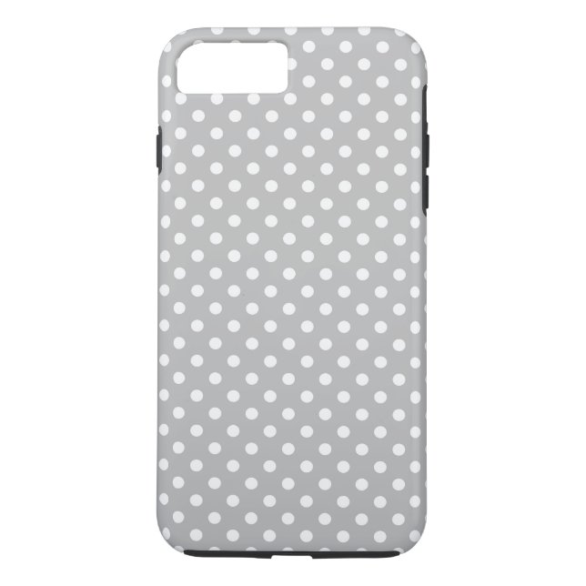 Gray White Polka Dots Pattern Case-Mate iPhone Case (Back)