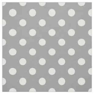 Gray white polka dots pattern fabric