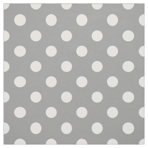 Gray white polka dots pattern fabric