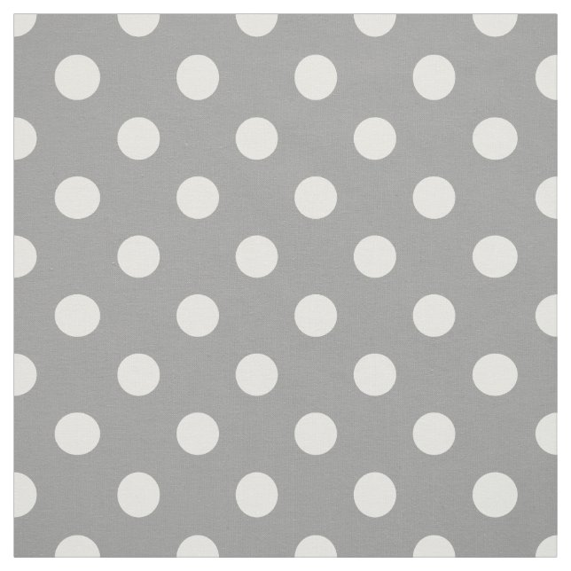 Gray white polka dots pattern fabric (Swatch)