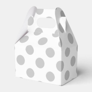 Gray White Polka Dots Pattern Favor Boxes