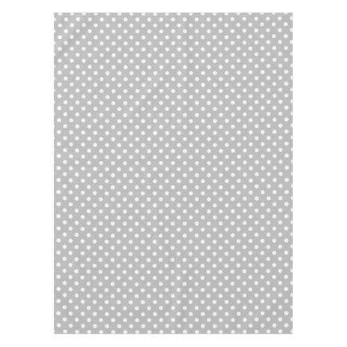 Gray White Polka Dots Pattern Tablecloth