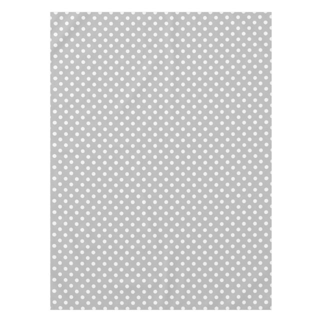 Gray White Polka Dots Pattern Tablecloth (Front)