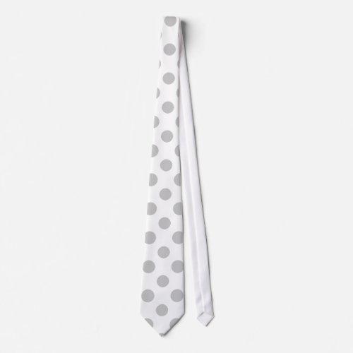 Gray White Polka Dots Pattern Tie