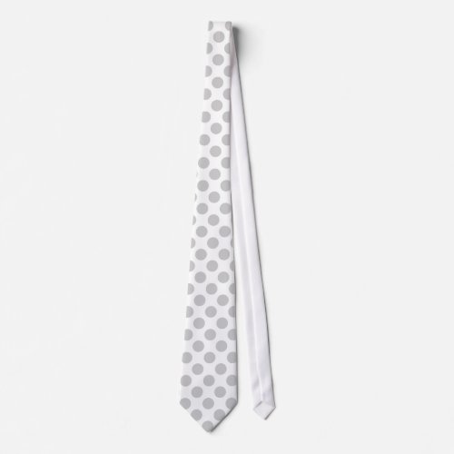 Gray White Polka Dots Pattern Tie