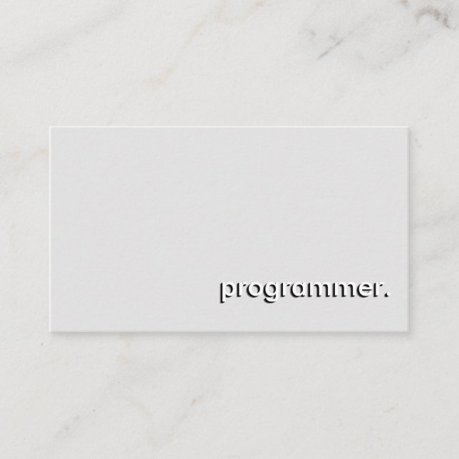 Gray White Programmer Simple Business Card (Front)