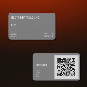 Gray  White   -  Qr Code Business Card by almawad at Zazzle