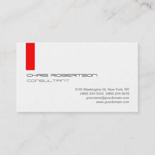 Gray White Red Attractive Business Card