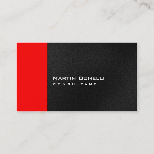 Gray White Red Stripe Business Card (Front)