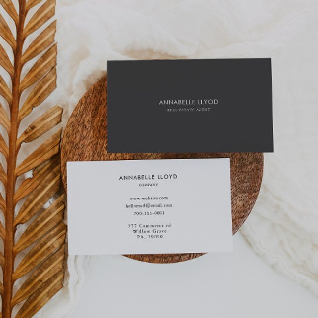 Gray White Retro Real Estate Agent Business Card (Creator Uploaded)