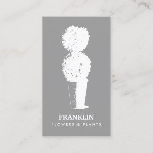 GRAY & WHITE SHADOWED TOPIARY LOGO Business Card