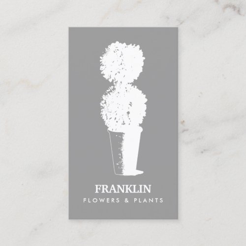 GRAY  WHITE SHADOWED TOPIARY LOGO Business Card