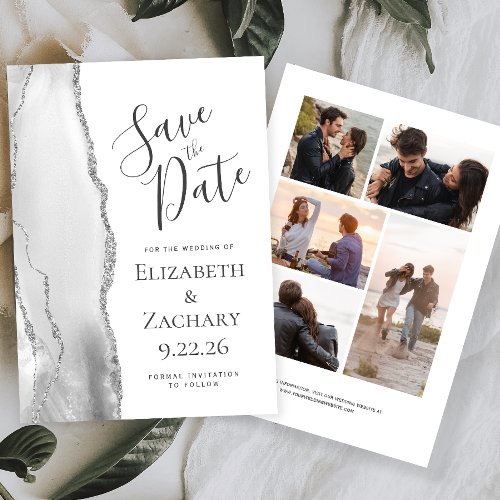 Gray White Silver Agate 5_Photo Save the Date