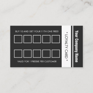 Gray White Simple Border 10 Punch Loyalty Card
