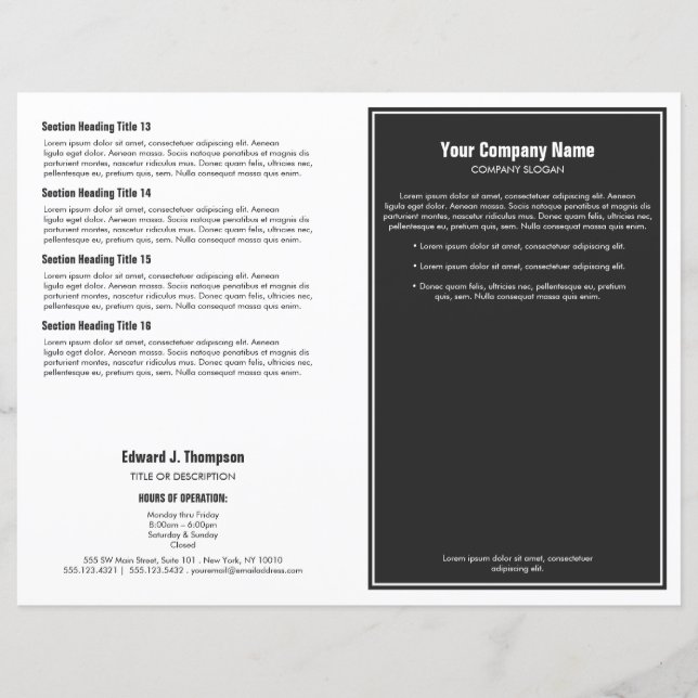 Gray White Simple Border Brochure (Front)