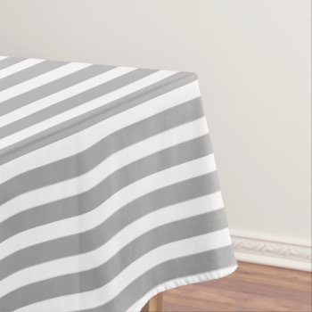 Gray/white Simple Stripes Pattern Tablecloth by NancyTrippPhotoGifts at Zazzle