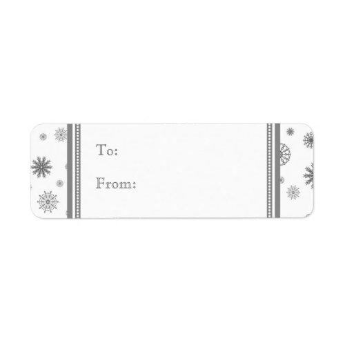Gray White Snow Christmas Gift Tag Labels