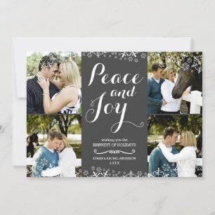 Gray & White Snowflake Holiday Photo Card