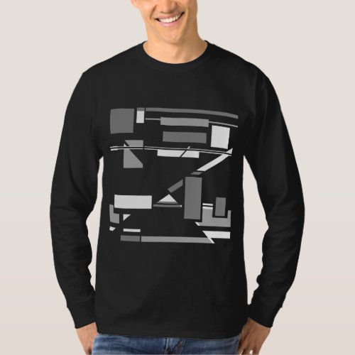 Gray White Southwest Art MCM Geometric Design T_Shirt